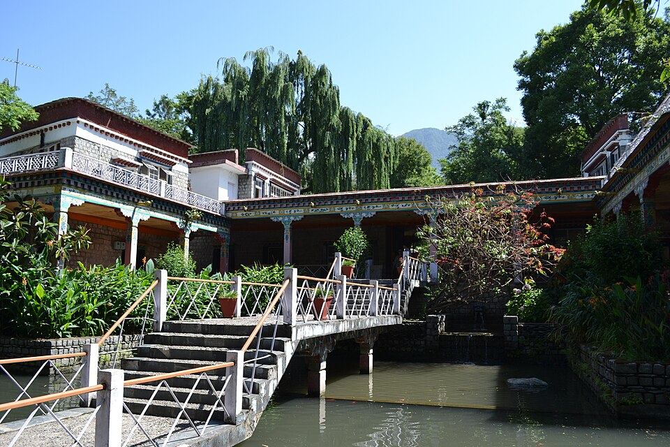 Norbulingka Institute water gardens and Tibetan architecture